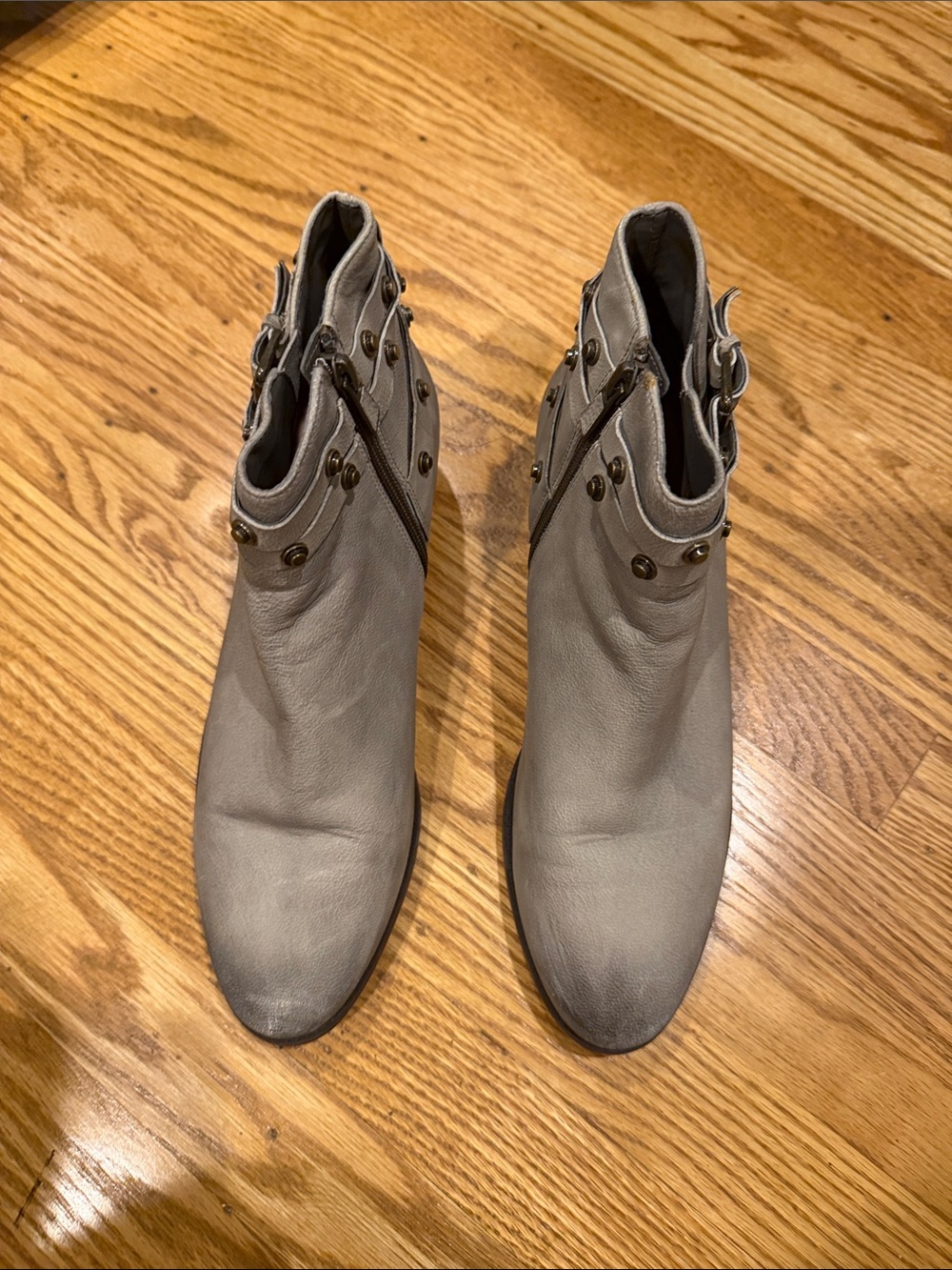 Halogen Gray Studded Ankle Booties